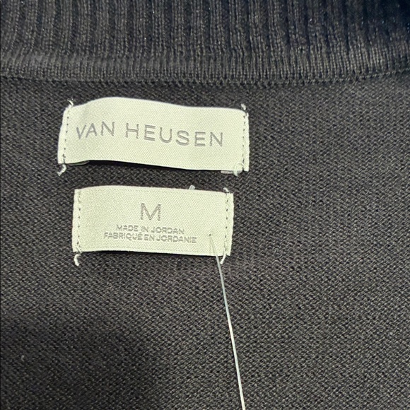 Van Heusen Black Knit Button-Up 100% Cotton Sweater NWT - Picture 2 of 12
